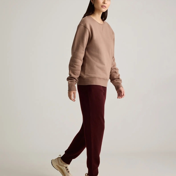 Quince Burgundy Maroon Mongolian Cashmere Jogger Sweatpants - Picture 7 of 12